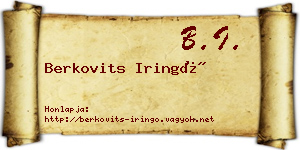 Berkovits Iringó névjegykártya
